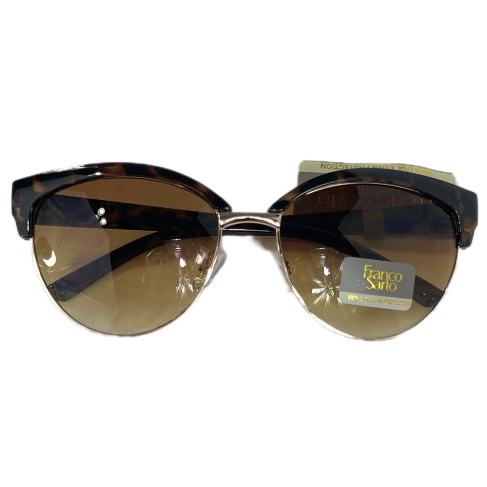 Franco Sarto Womens Sunglasses Bolded Top Round Cateye Butterfly Sunglasses